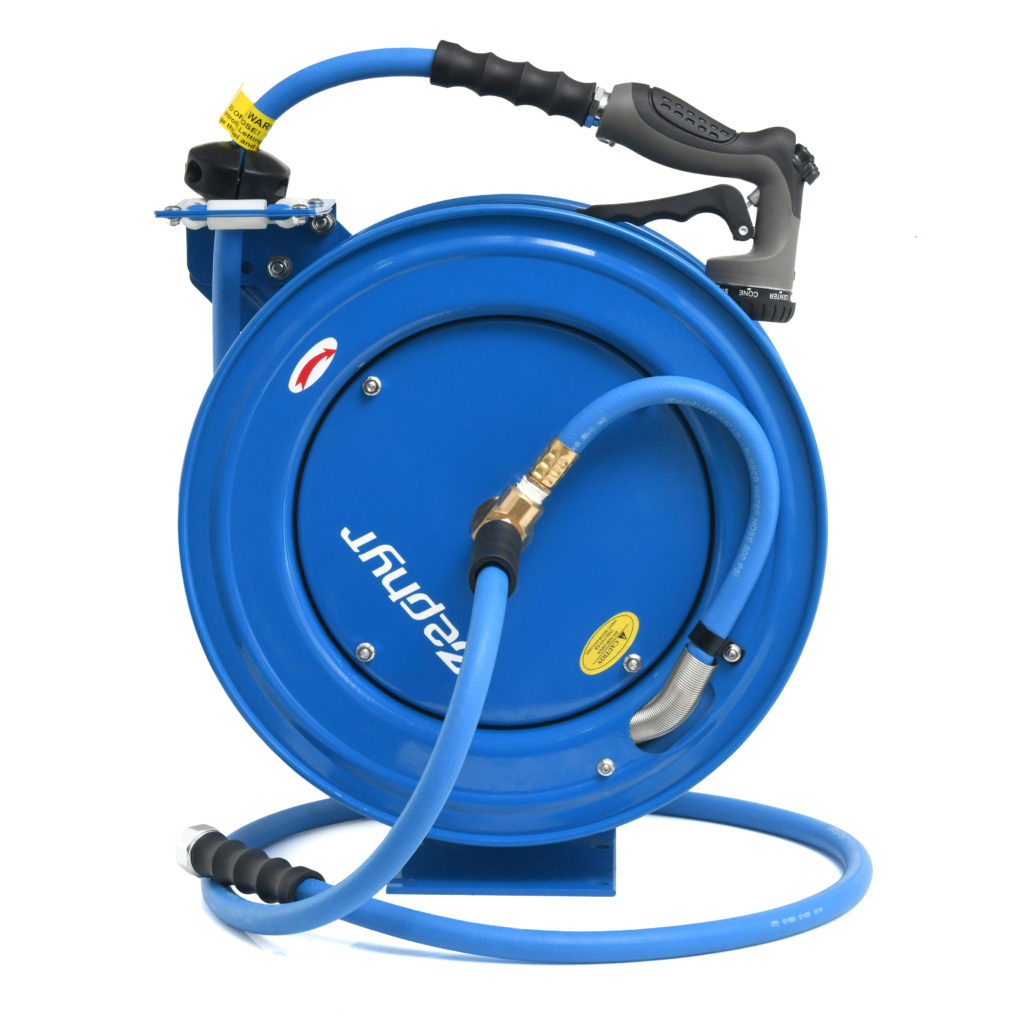 Dolphy Automatic Retractable Garden Hose Reel with 1/2 inch x 20 Meter  Water Hose, Slow Return/Any Length Lock/Auto Rewind/180° Watering Car  Washing