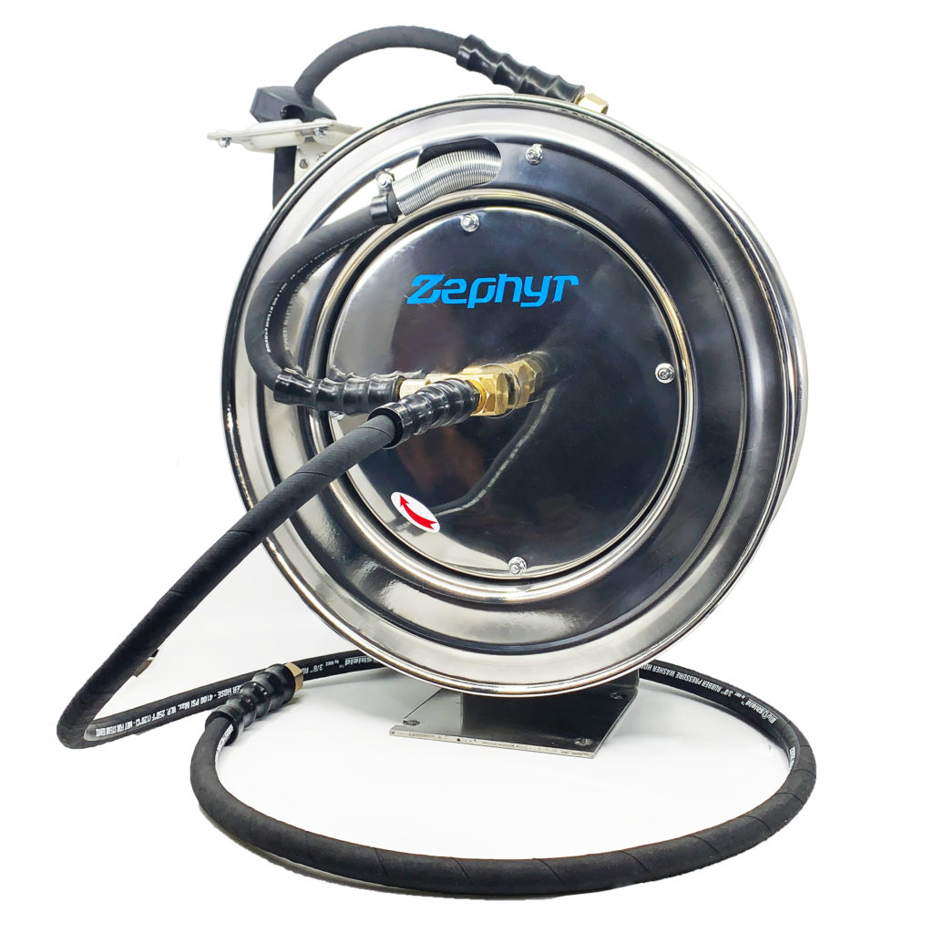 Stainless-Steel Auto-Retractable High Pressure Washer Hose Reel